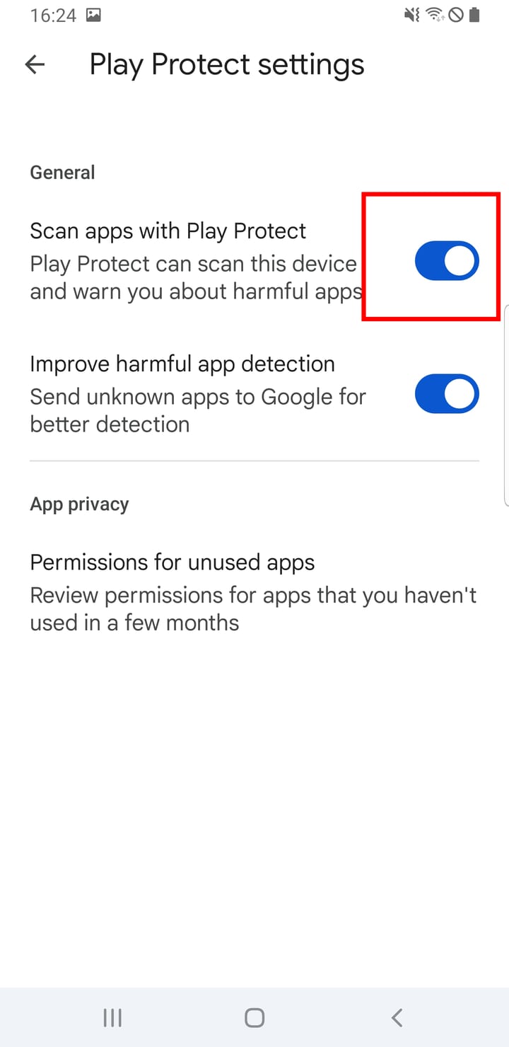 5. Turn Off App Scanning